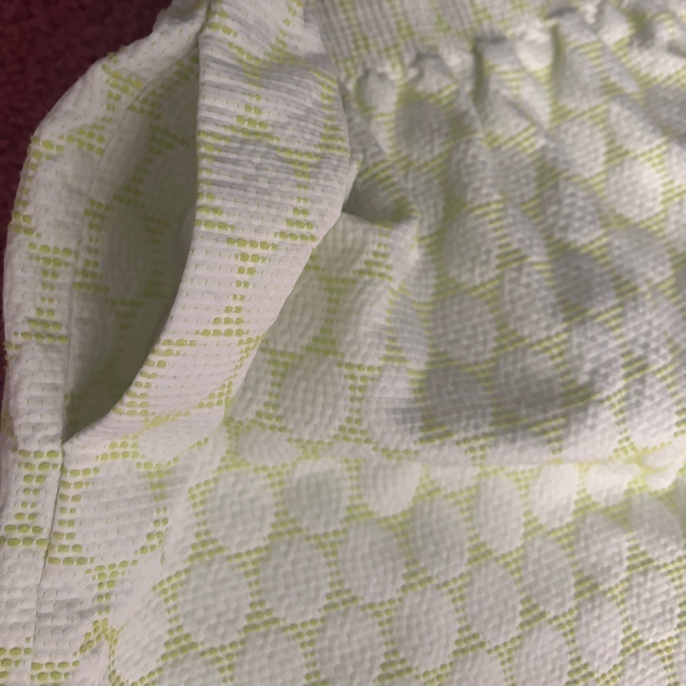 J CREW MINI SKIRT WITH POCKETS CASUAL COMFY ELASTIC WAIST GREEN & WHITE SZ 6 - Picture 10 of 12